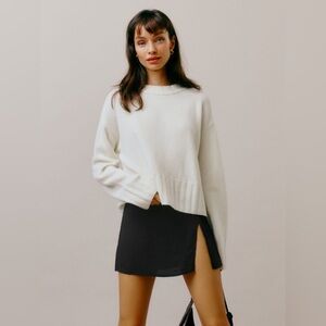 Reformation Margot Black Skirt w/ Side Slit